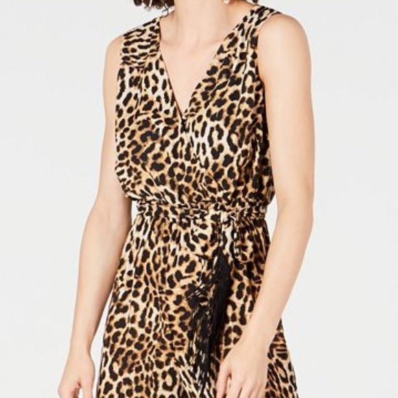 NWT INC Leopard Print Jumpsuit, size 4 - Picture 3 of 7